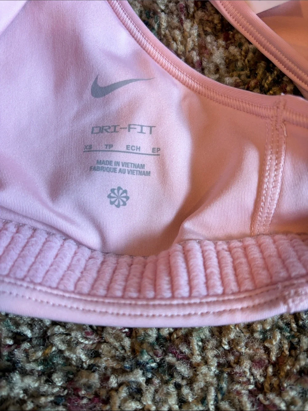 Nike Pink Sports Bra with White Swoosh